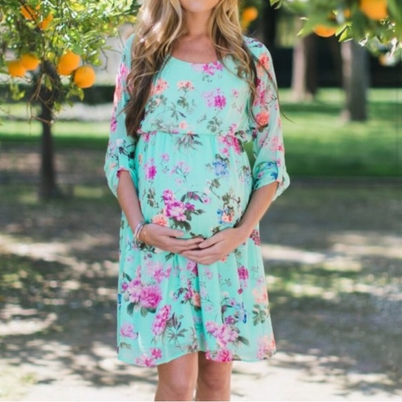 Pinkblush Dresses & Skirts - Pinkblush maternity green floral dress